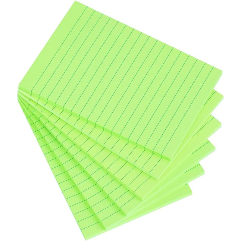 Vanpad Lined Sticky Notes 4x6 In Bright Yellow Ruled Stickies Super 