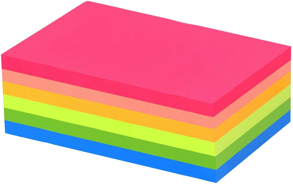 Vanpad Sticky Notes 3x5 in Bright Stickies Colorful Super Sticking Power  Memo Pads Strong Adhesive 6 Pads/Pack 75 Sheets/pad